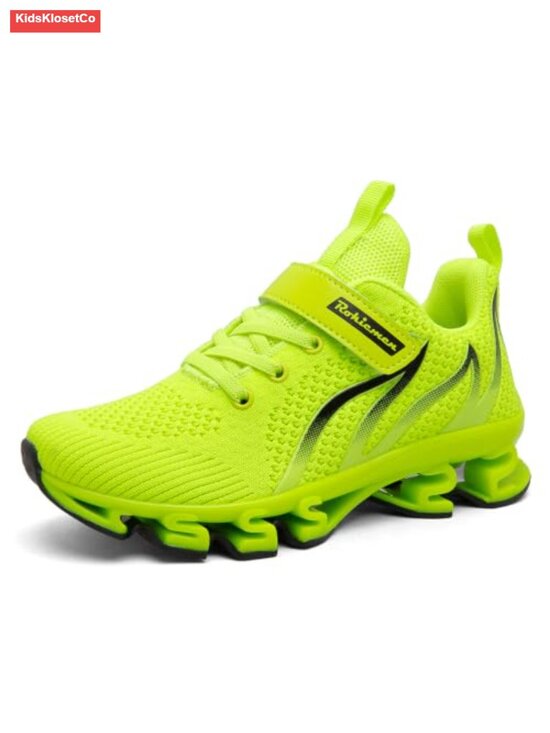 Other - Boys Athletic Running Sneakers Hook-and-Loop Breathable Mesh Sports Shoes